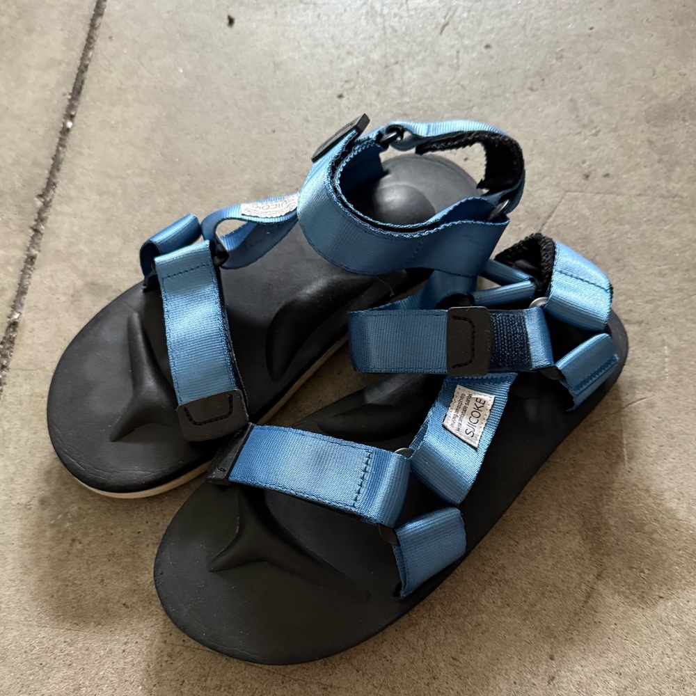 Suicoke Blue Strappy Sandals